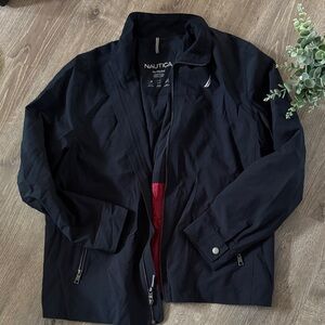 Nautica Men's Navy and Red Windbreaker